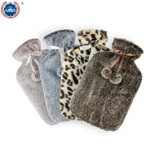 Wholesale High Quality Mini Rubber Hot Water Bottle Bag with Fleece Cover