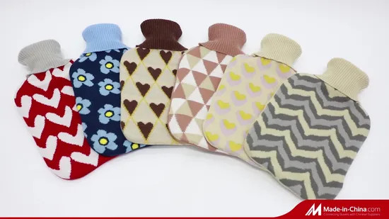New Design 2000ml Rubber Hot Water Bag with Amazon Custom Knit Cover