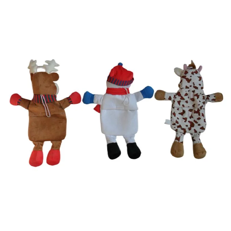 Customized Plush Toys Animal Soft Hot Water Bag Bottle Cover 46cm Cute Moose Snowman Cow Hot Water Bag Animal Cover