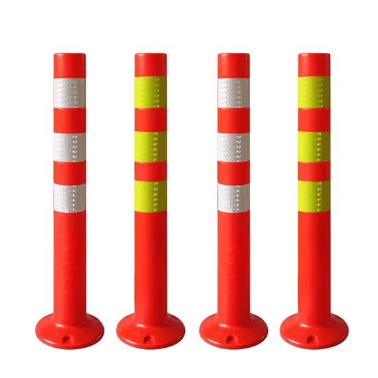 Hot/Cold Temperatures PU Spring Warning Flexible Delineator Post Fixed Traffic Bollards Removable Road Delineators 
