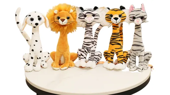 Long Neck Simulation Animal Plush Lion Decoration Curtain Toys 