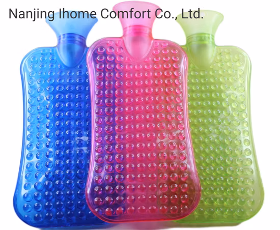 CE ISO Luxury Fur Cover with British Standard Neck Long PVC Hot Water Bottle Bag to Massage