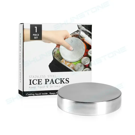 Reusable Custom Round Stainless Steel Chillers Cooling Ice Pack for Camping Picnic Box Bags Preservation Freshness 
