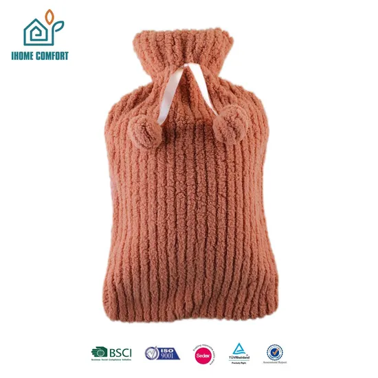 Wholesale Rubber Hot Water Bottle with Plush Cover BS Hot Water Bag Cover 