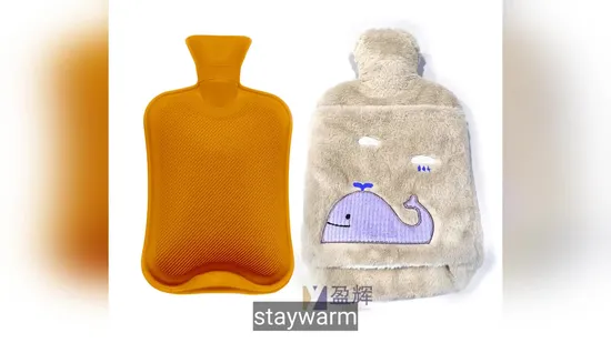50oml Hands Feet Neck Warming Rubber Hot Water Bag Winter Hot Water Bottle with Cover for for Menstrual Cramps 