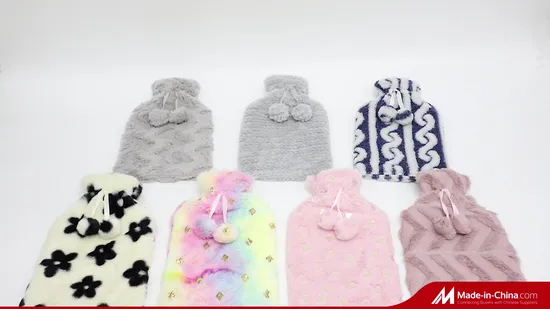Hot Sale Customized Keep Warm Rubber Hot Water Bottle Bag 2L Soft Plush Faux Fur Cover 
